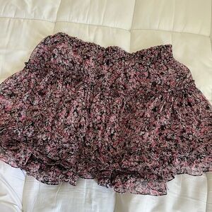 Misa Los Angeles Pink and Black A-Line Skirt